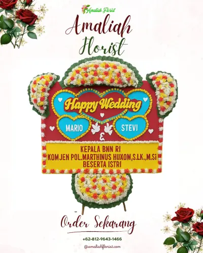 Karangan Papan Bunga Pernikahan di Tembesi